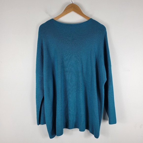 New Eileen Fisher Merino Wool Ribbed Knit Long Sleeve Boxy Pullover Sweater - Picture 5 of 10
